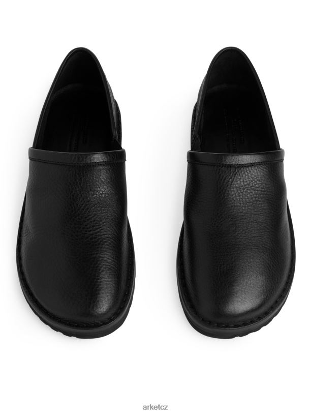 muži ARKET nazouvací kožené boty obuv Černá J8R2D1273