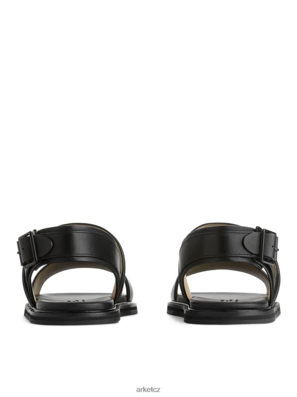 muži ARKET kožené sandály s přezkou obuv Černá J8R2D1271