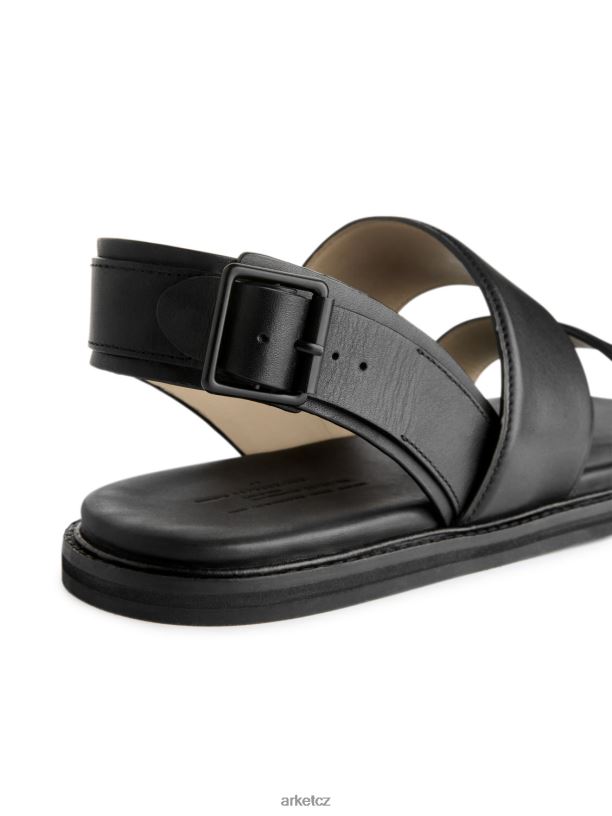 muži ARKET kožené sandály s přezkou obuv Černá J8R2D1271