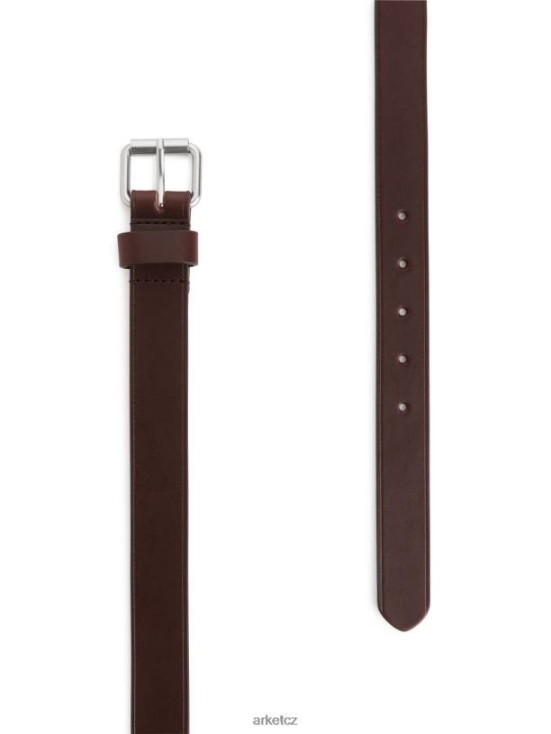 muži ARKET tenký kožený pásek Příslušenství hnědý J8R2D1331