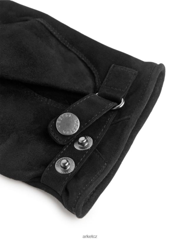 muži ARKET hestra robert semišové rukavice Příslušenství Černá J8R2D1325