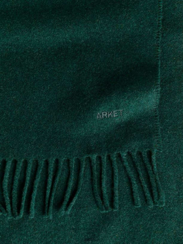 muži ARKET tkaný kašmírový šátek Příslušenství tmavozelený J8R2D1314