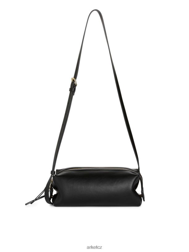 unisex ARKET boxy crossbody kožená kabelka tašky Černá J8R2D744