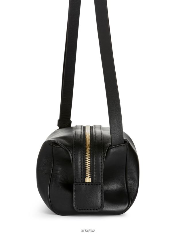 unisex ARKET boxy crossbody kožená kabelka tašky Černá J8R2D744