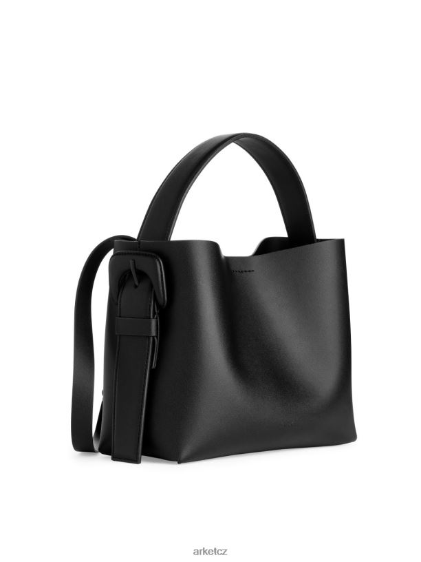 unisex ARKET kožená crossbody kabelka tašky Černá J8R2D745