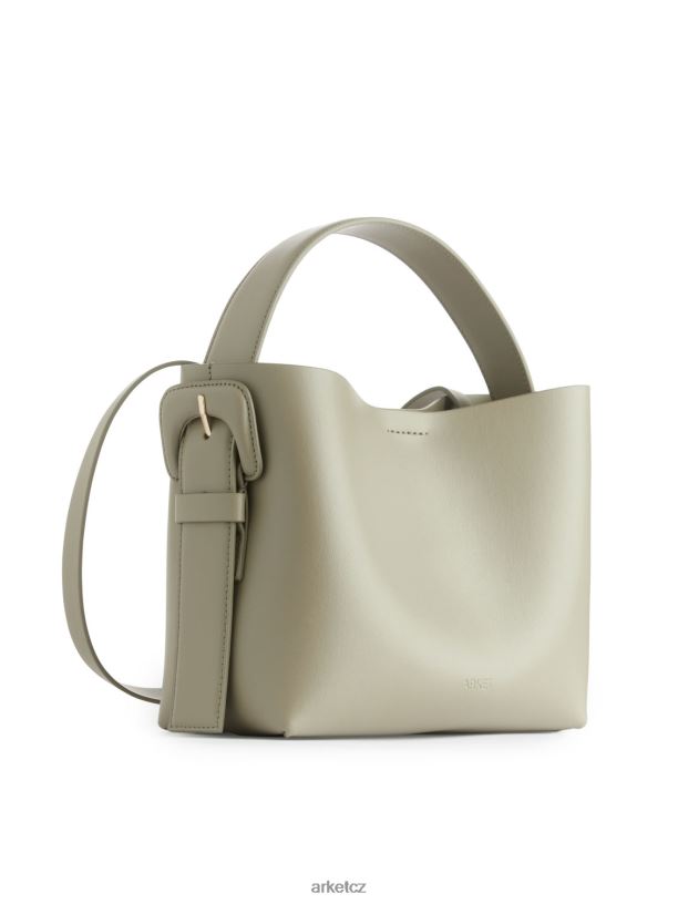 unisex ARKET kožená crossbody kabelka tašky světle khaki zelená J8R2D743