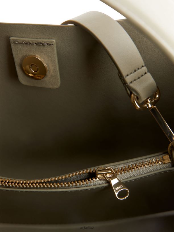 unisex ARKET kožená crossbody kabelka tašky světle khaki zelená J8R2D743