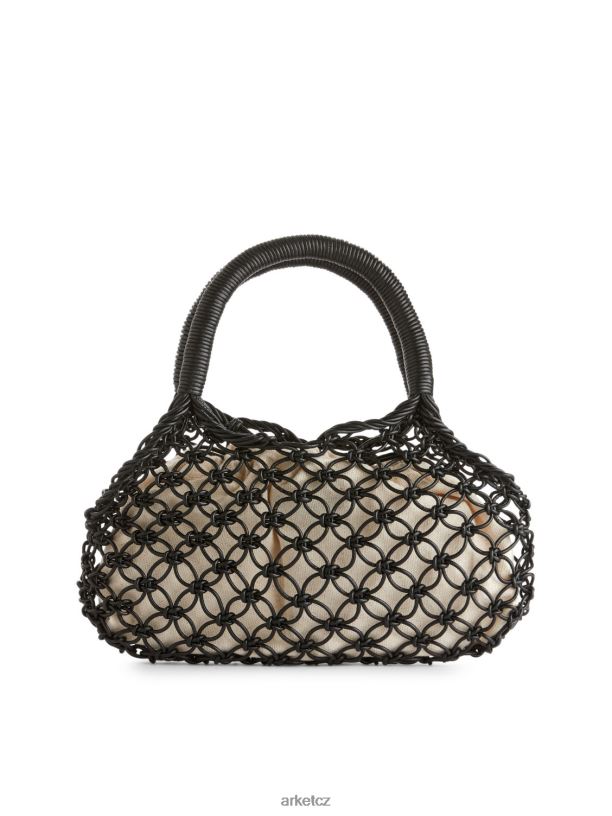 unisex ARKET kožená taška makramé tašky Černá J8R2D760