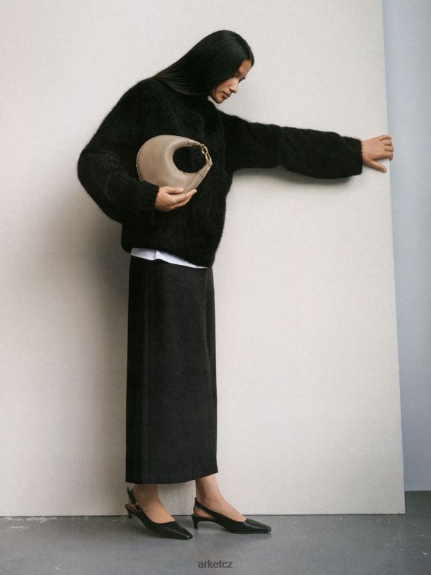 unisex ARKET kožená taška půlměsíc tašky béžový J8R2D758