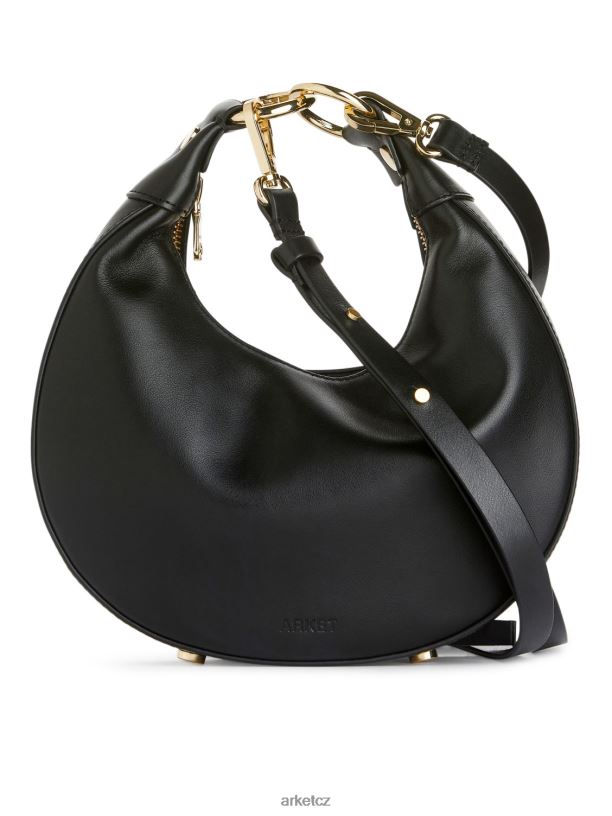 unisex ARKET kožená taška půlměsíc tašky Černá J8R2D759
