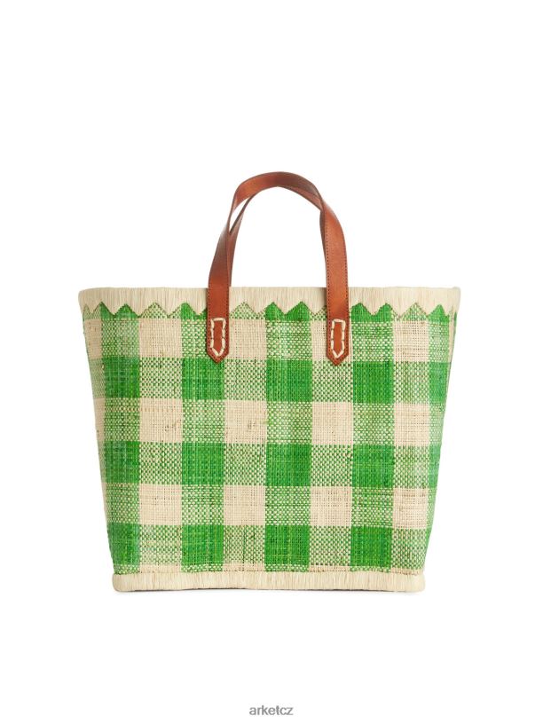 unisex ARKET svět řemesel malý rafiový sáček tašky zelená/béžová J8R2D752