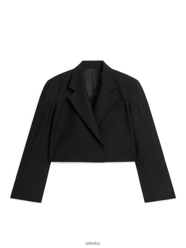 ženy ARKET oříznuté sako oblečení Černá J8R2D496