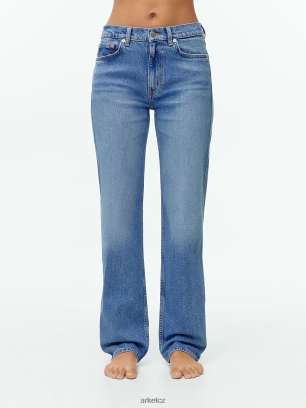 ženy ARKET Dahlia rovné strečové džíny oblečení středně modrá J8R2D148