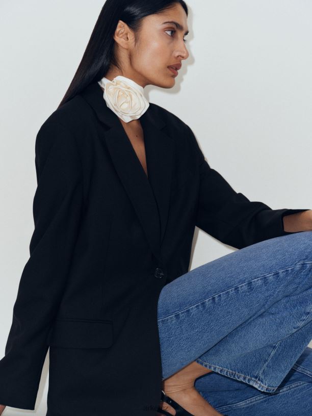 ženy ARKET Dahlia rovné strečové džíny oblečení středně modrá J8R2D148