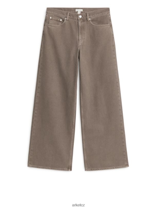 ženy ARKET cloud nízké volné džíny oblečení tmavě béžová J8R2D160