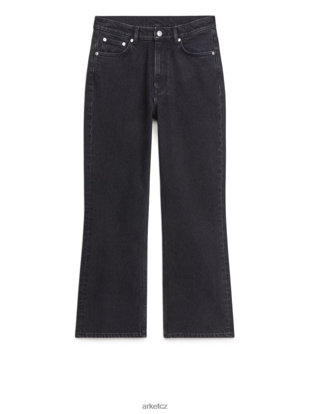 ženy ARKET fern cropped rozšířené strečové džíny oblečení vintage černá J8R2D146