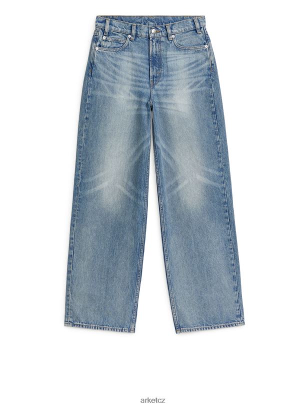 ženy ARKET javorové vysoké široké džíny oblečení vyprané modře J8R2D159