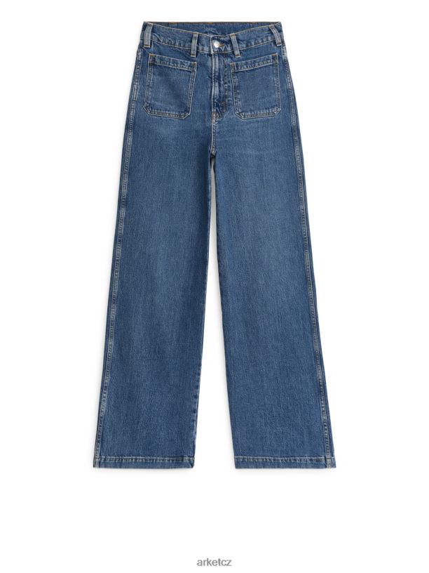 ženy ARKET lupine vysoké rozšířené strečové džíny oblečení modrý J8R2D156