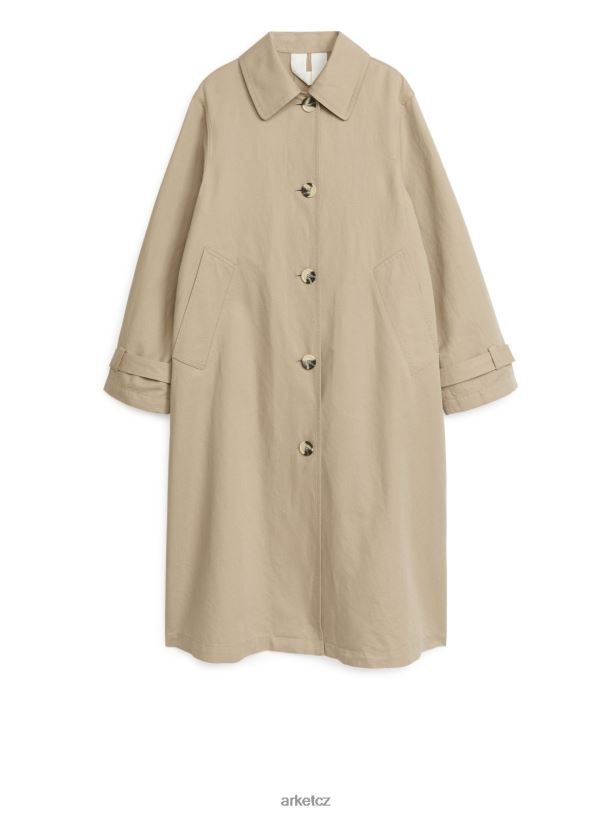 ženy ARKET bavlněný plátěný kabát oblečení béžový J8R2D456