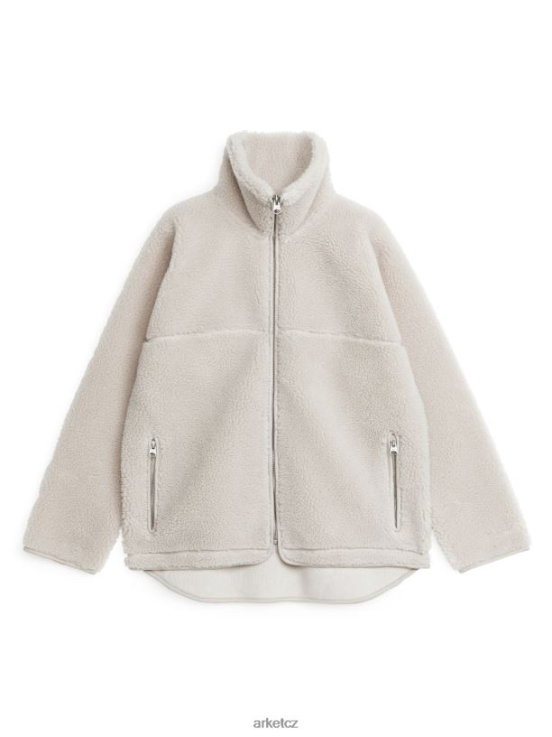 ženy ARKET bunda s vysokým vlasem oblečení špinavě bílé J8R2D482