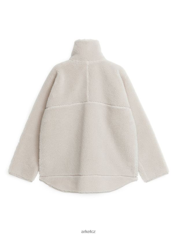 ženy ARKET bunda s vysokým vlasem oblečení špinavě bílé J8R2D482