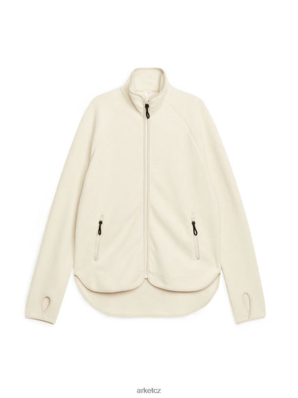 ženy ARKET fleecová bunda na zip oblečení špinavě bílé J8R2D481