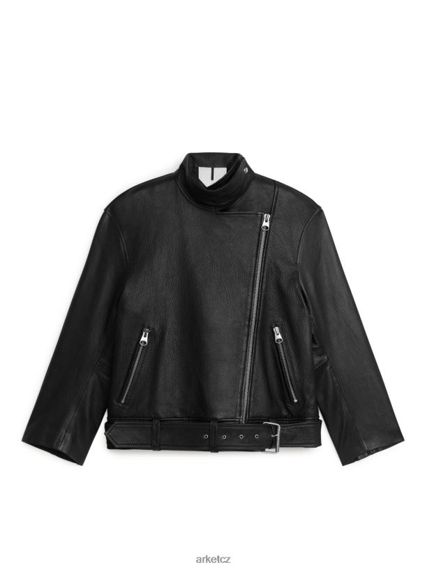 ženy ARKET oversized kožená bunda oblečení Černá J8R2D459