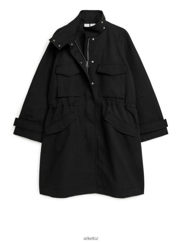 ženy ARKET stahovací bunda oblečení Černá J8R2D462