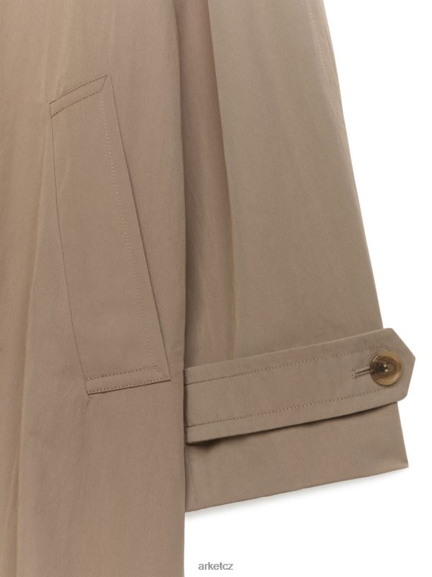 ženy ARKET trenčkot ze směsi bavlny oblečení tmavě béžová J8R2D465