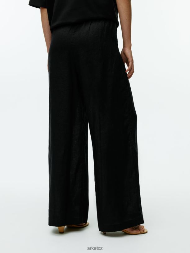 ženy ARKET široké plátěné kalhoty oblečení Černá J8R2D169