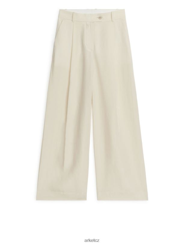 ženy ARKET lyocellové plátěné kalhoty oblečení špinavě bílá J8R2D203