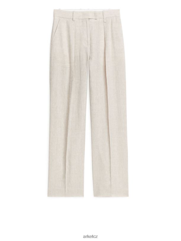 ženy ARKET plátěné kalhoty oblečení světle béžová J8R2D177