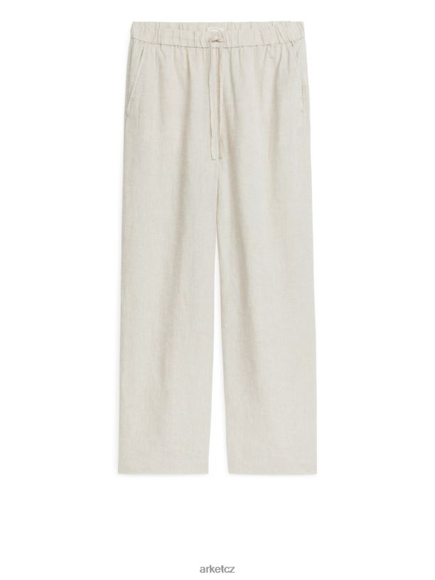 ženy ARKET plátěné kalhoty se stahovací šňůrkou oblečení béžový J8R2D168