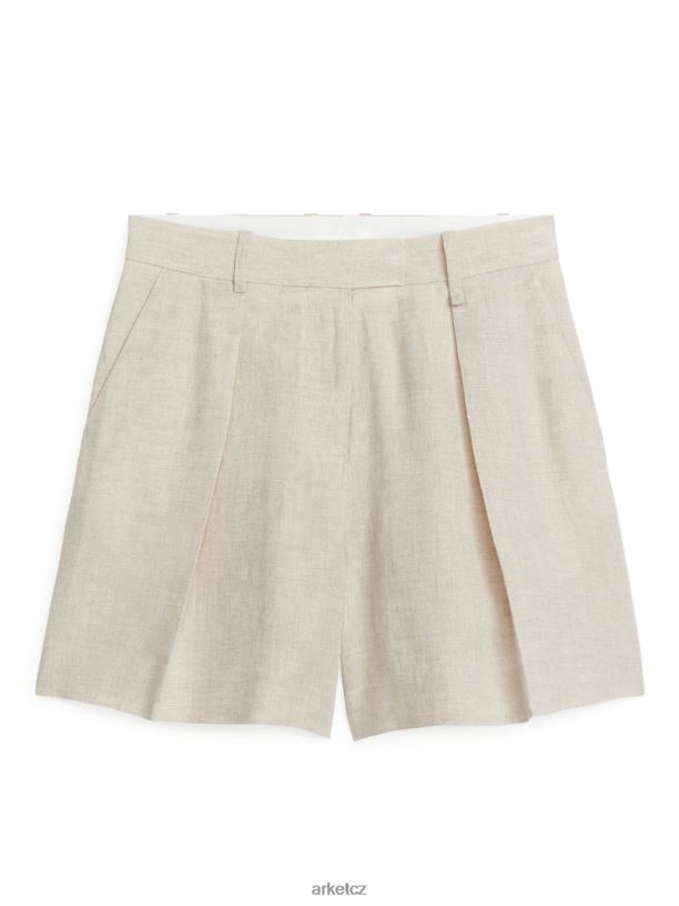 ženy ARKET plátěné šortky s vysokým pasem oblečení béžový J8R2D174