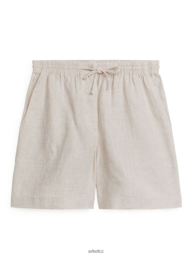 ženy ARKET plátěné šortky se stahovací šňůrkou oblečení béžový J8R2D272