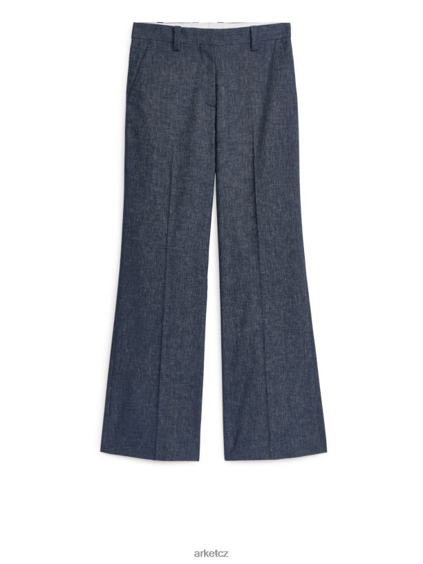 ženy ARKET rozšířené plátěné kalhoty oblečení modrý J8R2D205