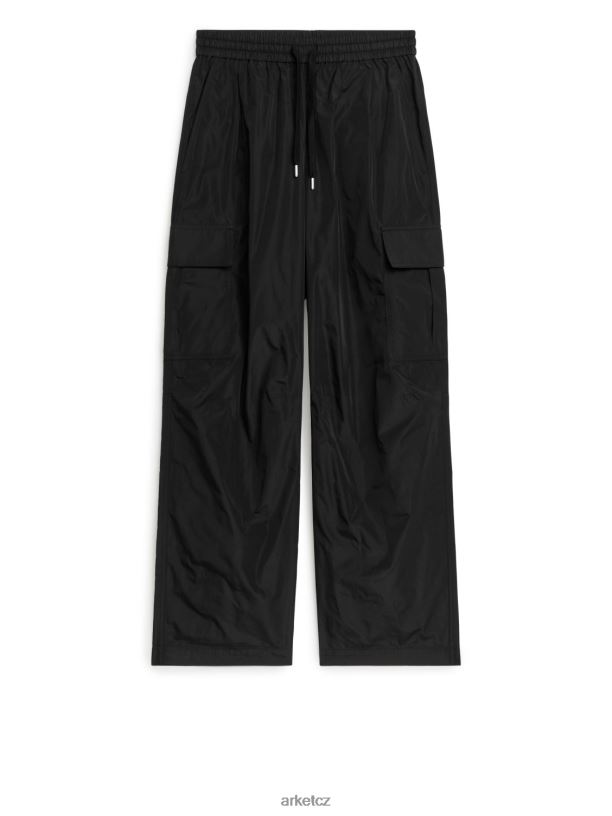 ženy ARKET taftové cargo kalhoty oblečení Černá J8R2D209