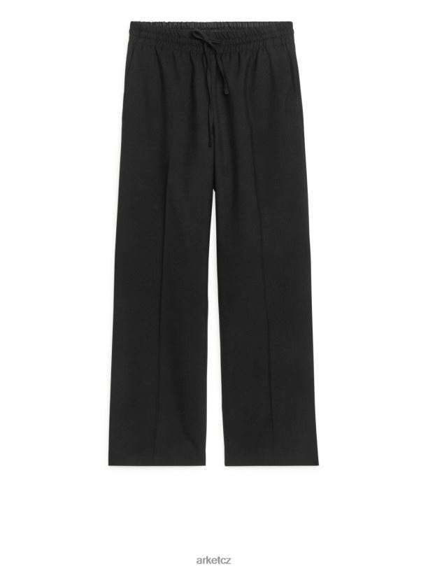 ženy ARKET vlněné chmelové kalhoty oblečení Černá J8R2D224