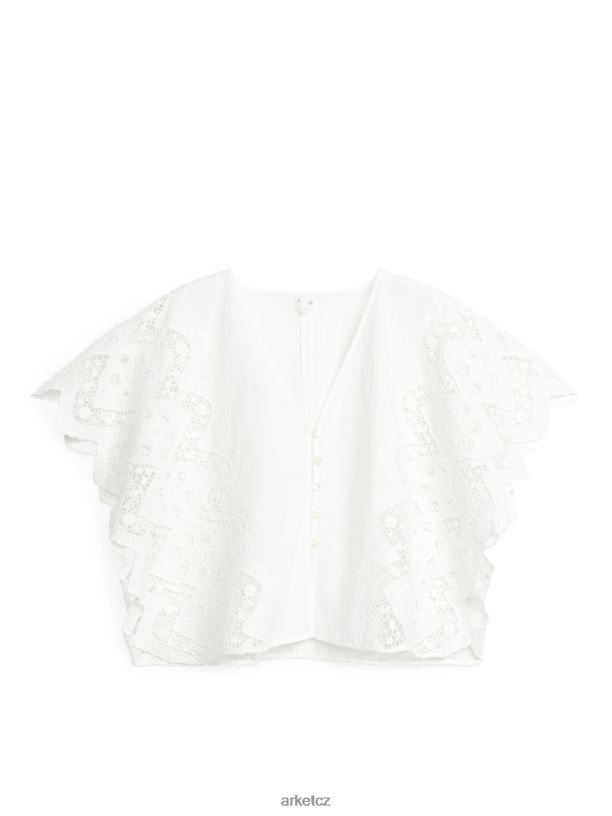 ženy ARKET Anglická halenka s broderie oblečení bílý J8R2D35