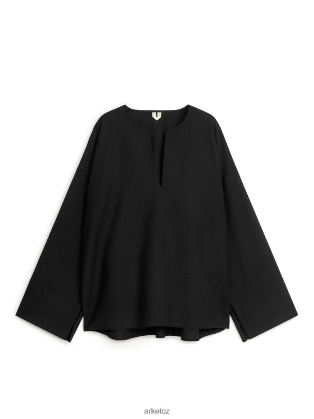 ženy ARKET halenka s výstřihem do V oblečení Černá J8R2D61