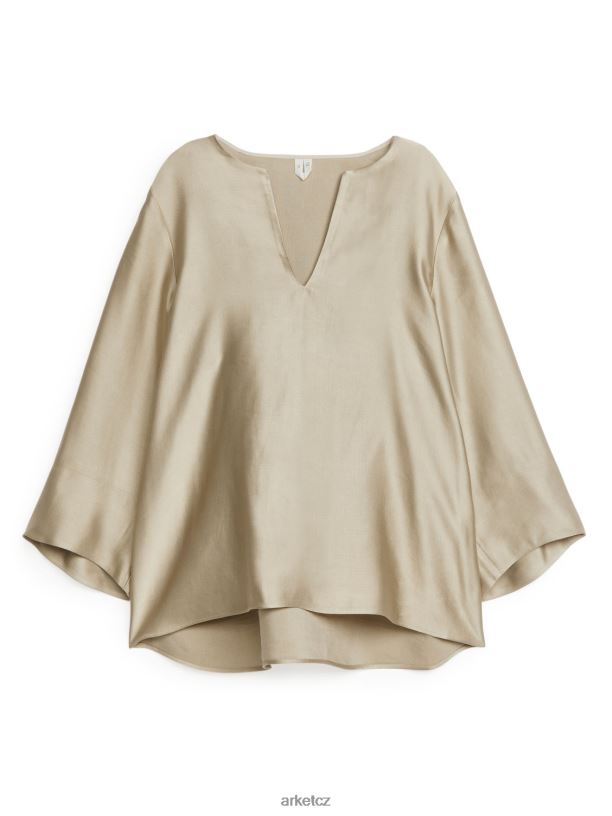 ženy ARKET halenka ze směsi lnu oblečení béžový J8R2D45