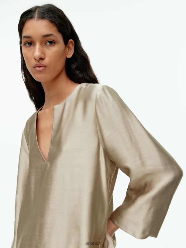 ženy ARKET halenka ze směsi lnu oblečení béžový J8R2D45