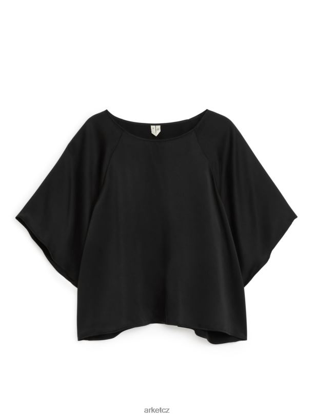 ženy ARKET hedvábný top oblečení Černá J8R2D31