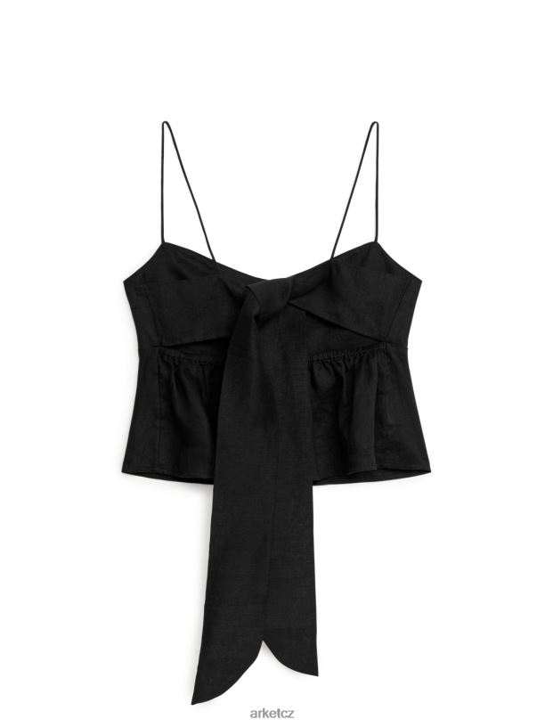 ženy ARKET horní pásek se zavazováním oblečení Černá J8R2D38