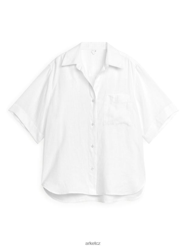 ženy ARKET lněná rekreační košile oblečení bílý J8R2D15