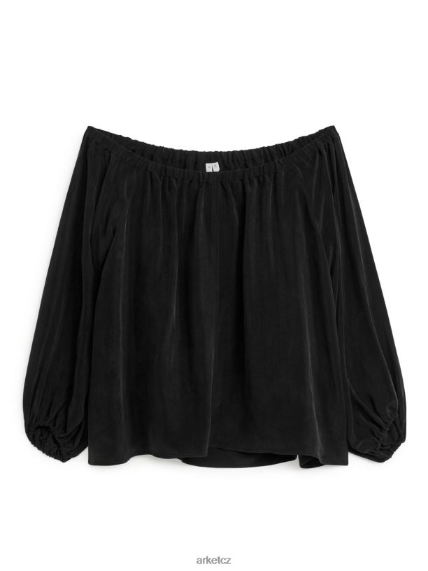 ženy ARKET off-rameno měděný top oblečení Černá J8R2D53