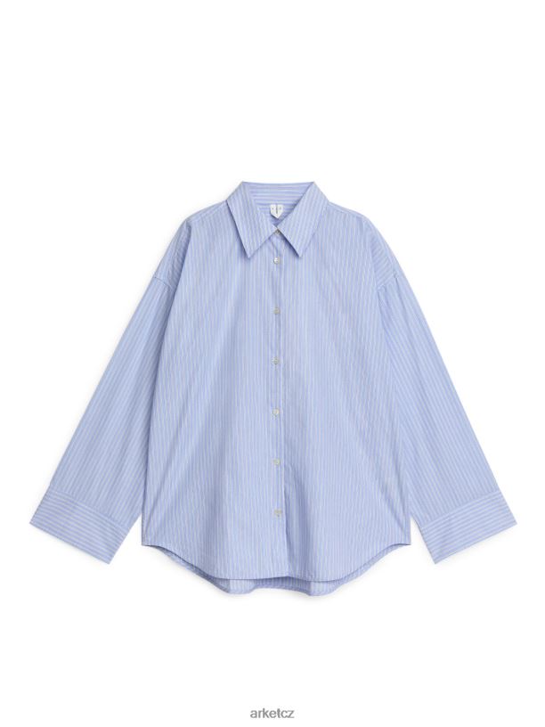 ženy ARKET oversized popelínová košile oblečení Modrá bílá J8R2D54