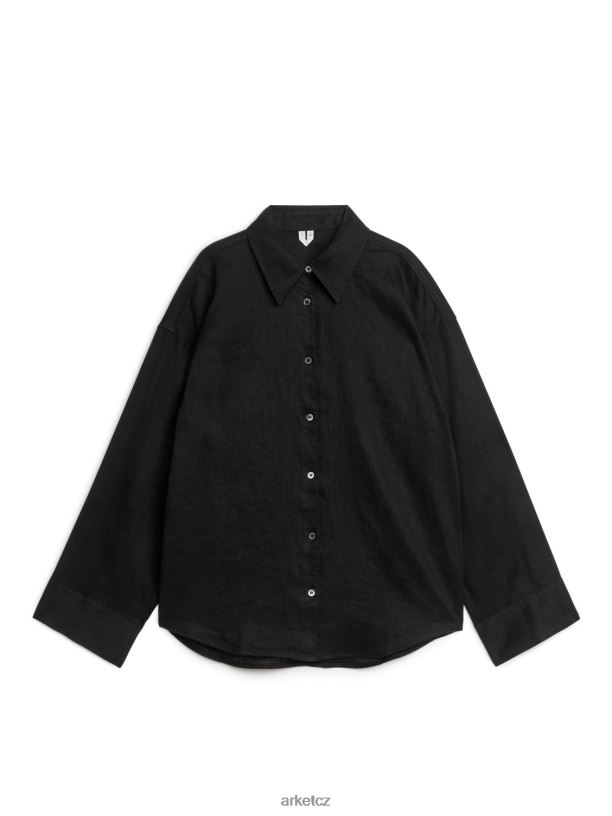ženy ARKET plátěná košile oblečení Černá J8R2D64