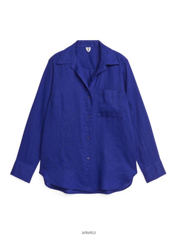 ženy ARKET plátěná košile oblečení zářivě modrá J8R2D46