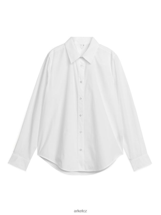 ženy ARKET popelínová košile rovného střihu oblečení bílý J8R2D16